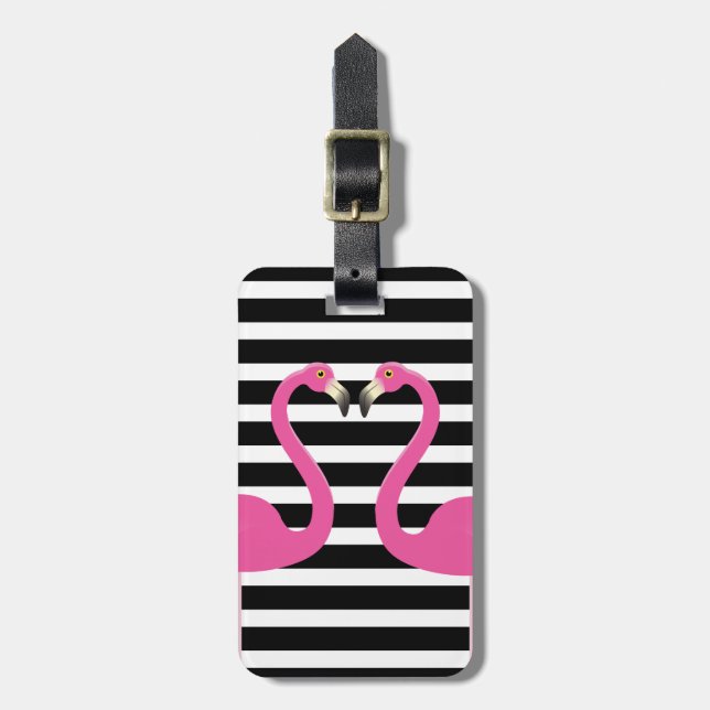 Kissing Flamingos Luggage Tag Bagagebricka (Vertikal Framsida)