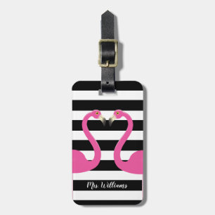 Kissing Flamingos, Luggage Tag Bagagebricka