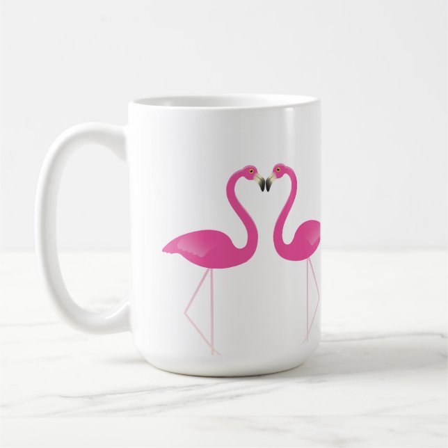 Kissing Flamingos Romantic Mugg (Vänster)