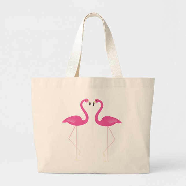 Kissing Flamingos Tote Jumbo Tygkasse (Framsidan)