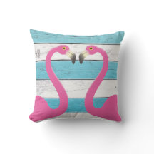 Kissing Flamingos Turcos Outdoor Pillow