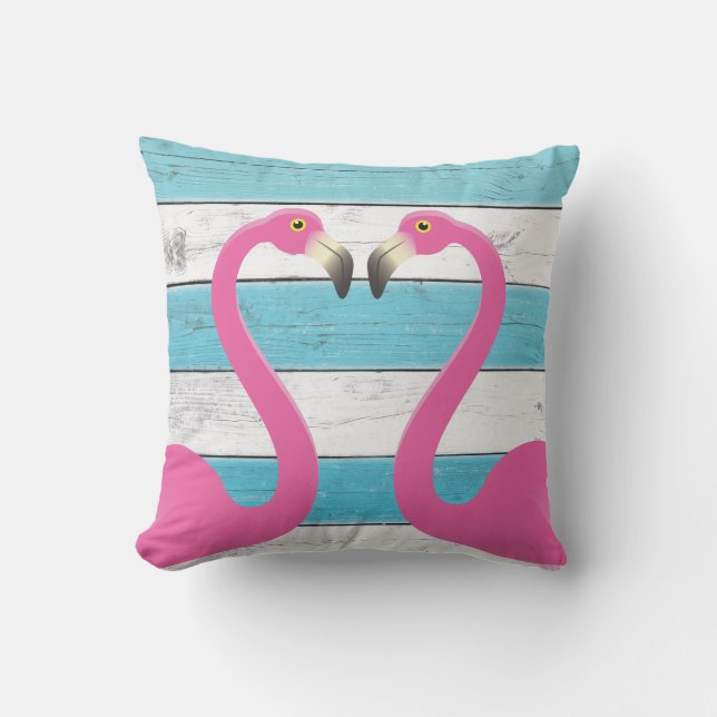 Kissing Flamingos Turcos Outdoor Pillow Utomhuskudde (Framsida)