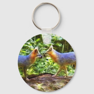 KISSING FOX KEYCHAIN NYCKELRING