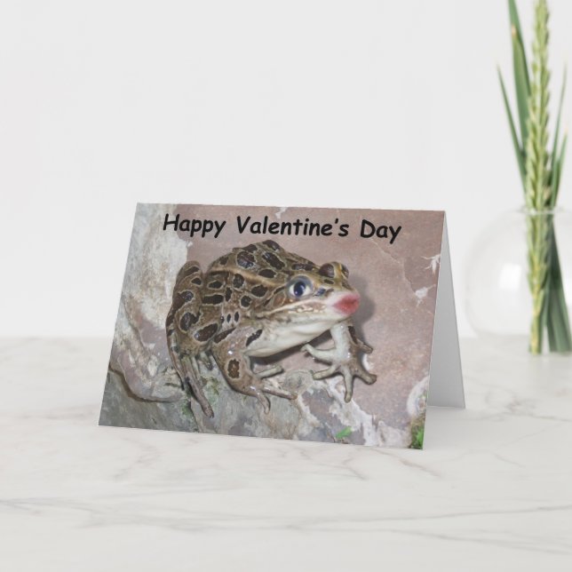 Kissing Frog for Valentine Day Helgkort (Framsida)