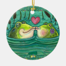 KISSING FROGS COLORFUL & CUTE POND ROMANTIK, FUNNY
