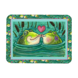 KISSING FROGS COLORFUL & CUTE POND ROMANTIK, FUNNY MAGNET