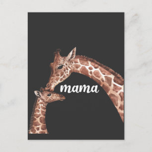 Kissing Giraffe Mamma och Child Bond Vykort