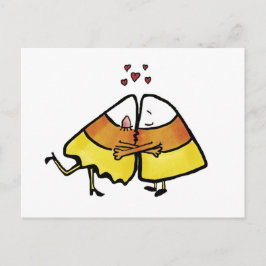 Kissing Halloween Candy Cones Vykort