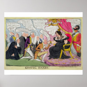 Kissing Händer, offentliggjord 1827 (färg litho) Poster