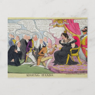 Kissing Händer, offentliggjord 1827 (färg litho) Vykort