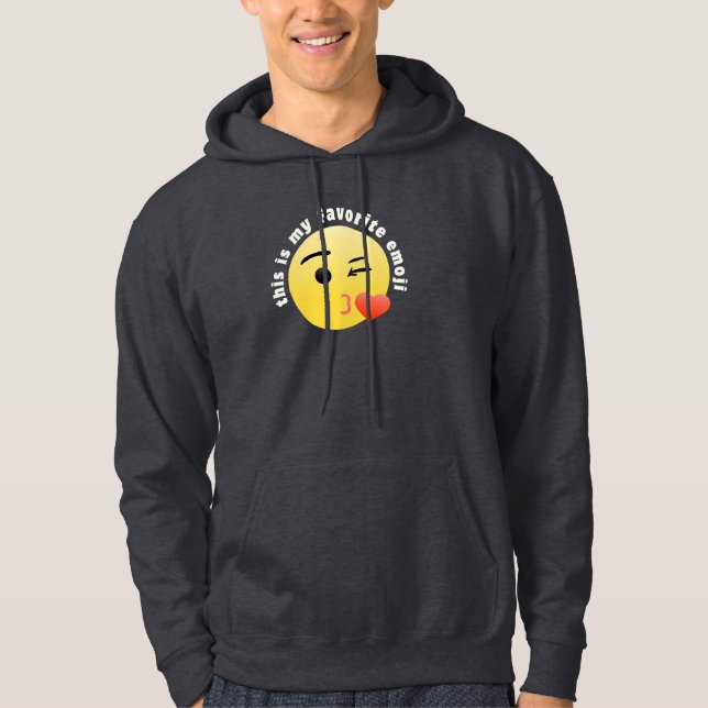 Kissing Heart Emoji Hoodie (Framsida)