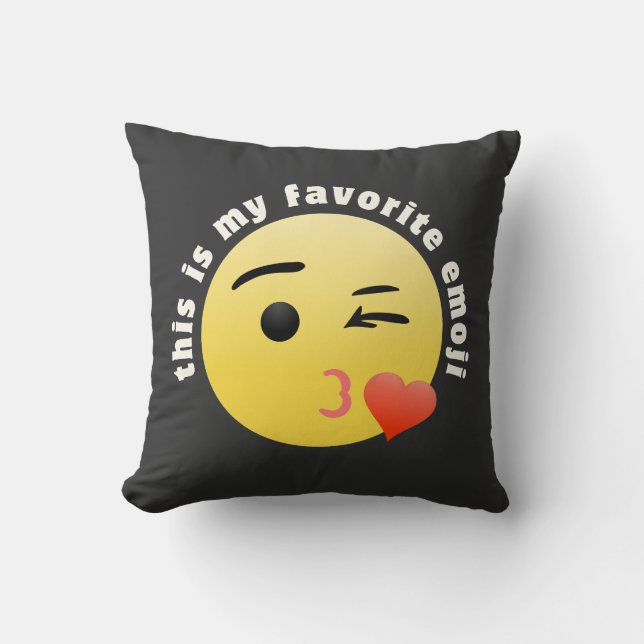Kissing Heart Emoji Kudde (Framsida)