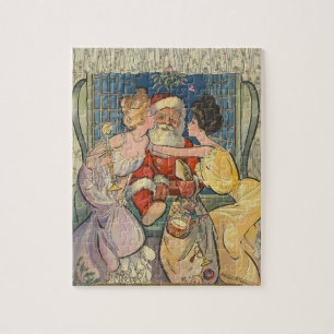 Kissing Jultomten Vintage jul Pussel