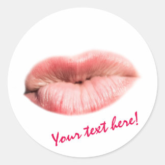 Kissing läppar anpassade runt klistermärke