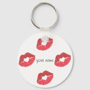 Kissing Läppar Emoji and '' Your name here" Nyckelring