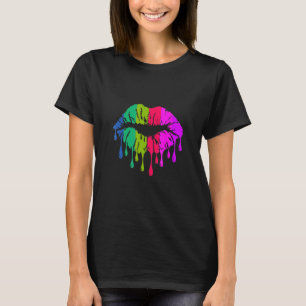 Kissing Läppar in Ljusa färger Lipstick Kissing Mo T Shirt