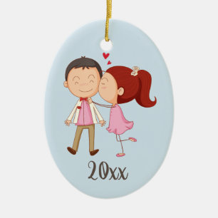Kissing lite Anpassade Ceramic Ornament