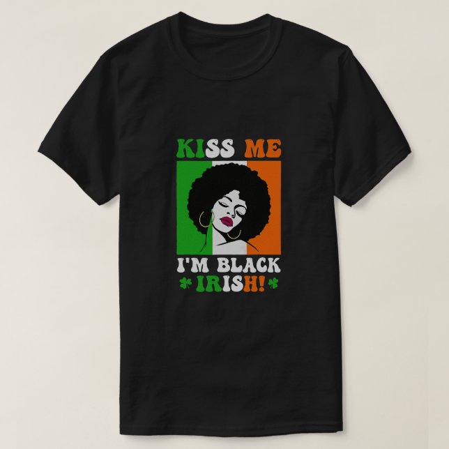 Kissing mig Jag är Black Irish St patricks day Bla T Shirt (Design framsida)
