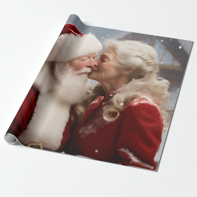 Kissing Mr. och Mrs. Jultomten Presentpapper (Utrullad)