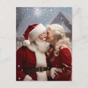 Kissing Mr. och Mrs. Jultomten Vykort