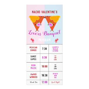 Kissing Nacho Valentine's Event Program/Menu Reklamkort