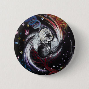 Kissing par kärlek surreal art Button Knapp
