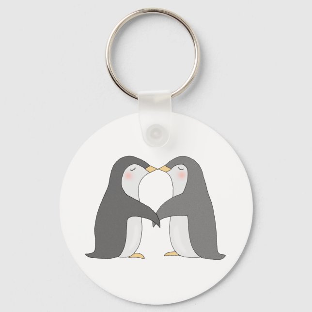Kissing Penguin Nyckelring Cute Penguin lite Nycke (Framsida)