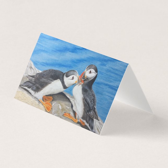 Kissing Puffins Kort (Framsida)