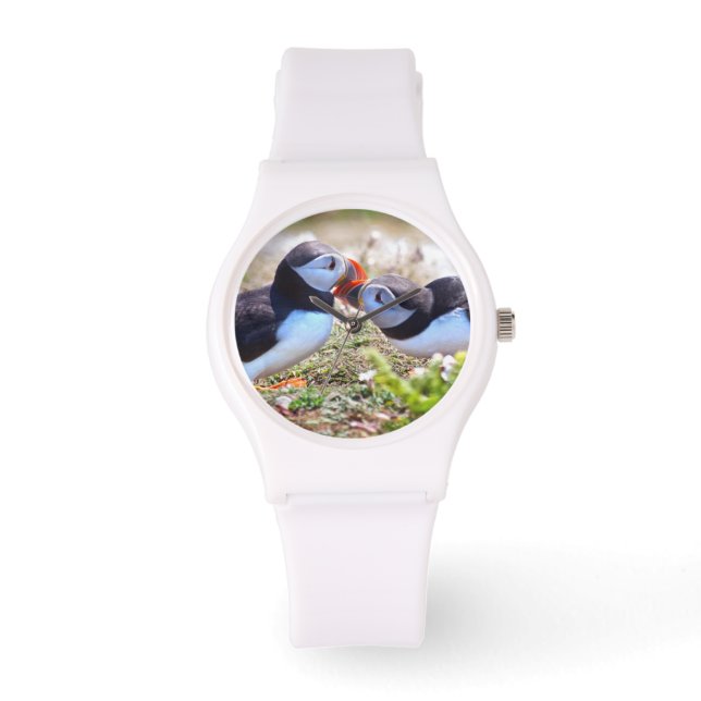 Kissing Puffins Watch Armbandsur (Framsida)