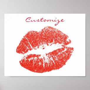Kissing Red läppar Thunder_Cove Poster