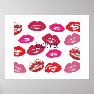 Kissing Red läppar Thunder_Cove Poster