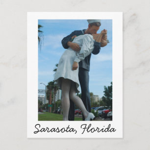 Kissing Sailor, Sarasota, FL Vykort