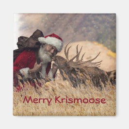 Kissing Santa and Moose Magnet