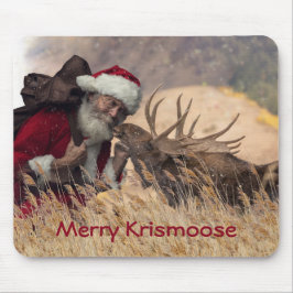 Kissing Santa och Moose Mousepad Musmatta