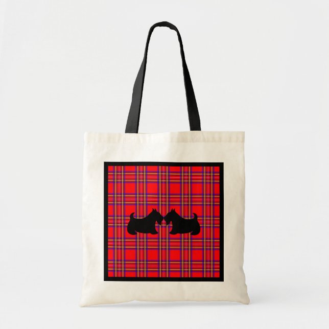 Kissing Scottish Terriers Tote Bag Gift Tygkasse (Framsidan)