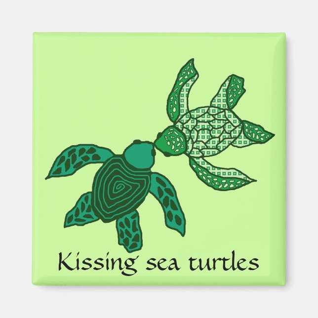 Kissing sea turtles magnet (Framsidan)