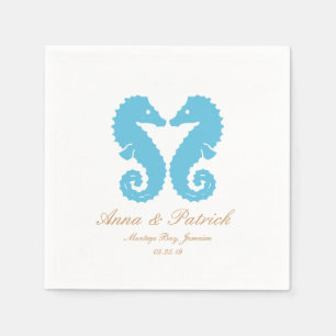 Kissing Seahorse-Destination Beach Wedding Pappersservett
