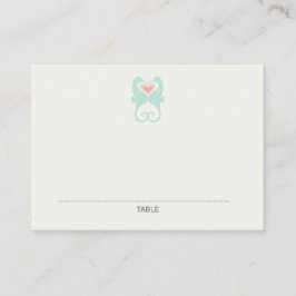 Kissing Seahorse Hearts Beach Wedplace Cards Placeringskort