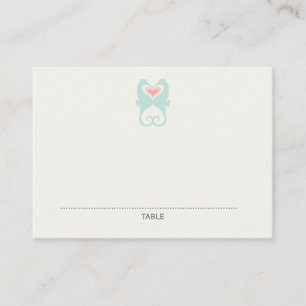 Kissing Seahorse Hearts Beach Wedplace Cards Placeringskort