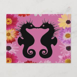 Kissing Seahorse vycard Vykort