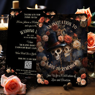 Kissing Skeletons OSA Gothic Bröllop Inbjudningar