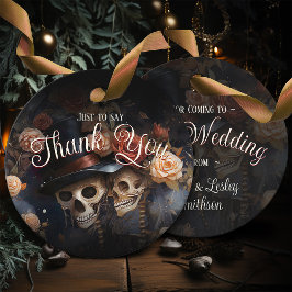 Kissing Skeletons Spooky Vintage Gothic Bröllop Gåvor Etiketter