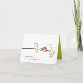 Kissing Summer Birds Bröllop Tack Photo Card