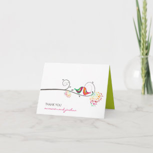 Kissing Summer Birds Bröllop Tack Photo Card Kort