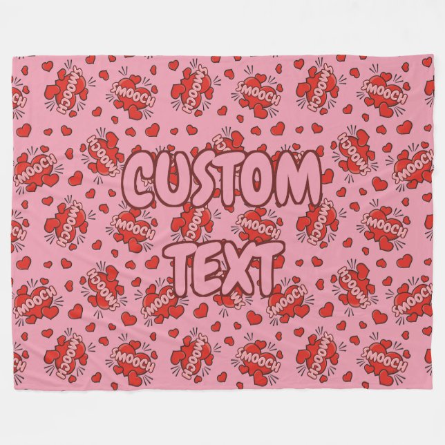 Kissing Tecknad Ljud Effect Mönster Fleecefilt (Framsidan (Horisontell))