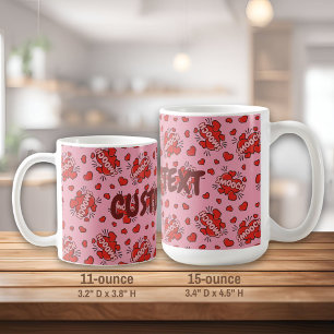Kissing Tecknad Ljud Effect Mönster Kaffemugg