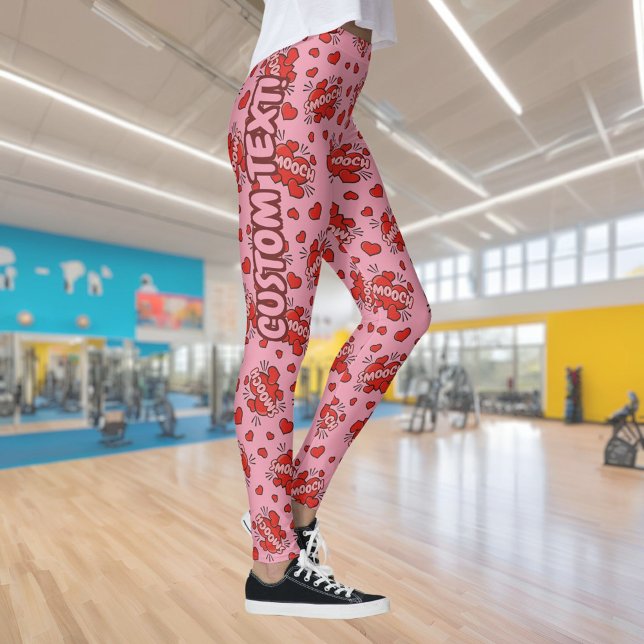 Kissing Tecknad Ljud Effect Mönster Leggings (Skapare uppladdad)