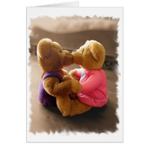 Kissing Teddies Card Hälsningskort