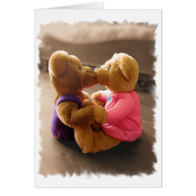 Kissing Teddies Card Hälsningskort (Framsidan)