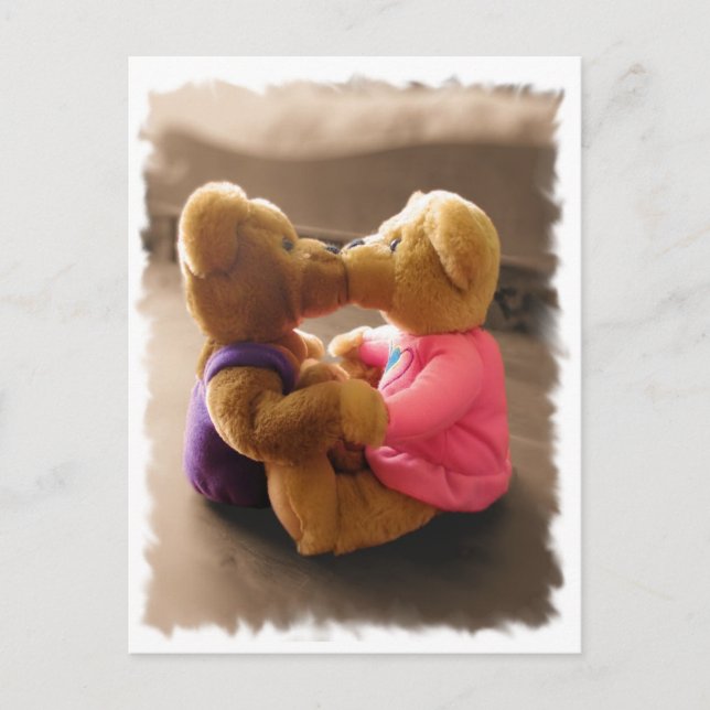 Kissing Teddies Postcard Vykort (Framsida)